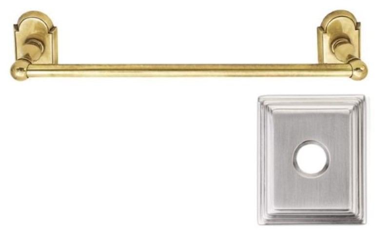 26031 - Traditional Brass - 18 Double Towel Bar - Lancaster Rosette -  French Antique