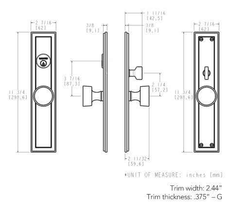 Baldwin 6945 Hollywood Hills Full Dummy Mortise Trim | Buy a 6945.FD ...