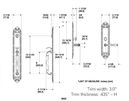 Baldwin 6952 Edinburgh Mortise Handleset | Buy a 6952 Baldwin 6952 ...